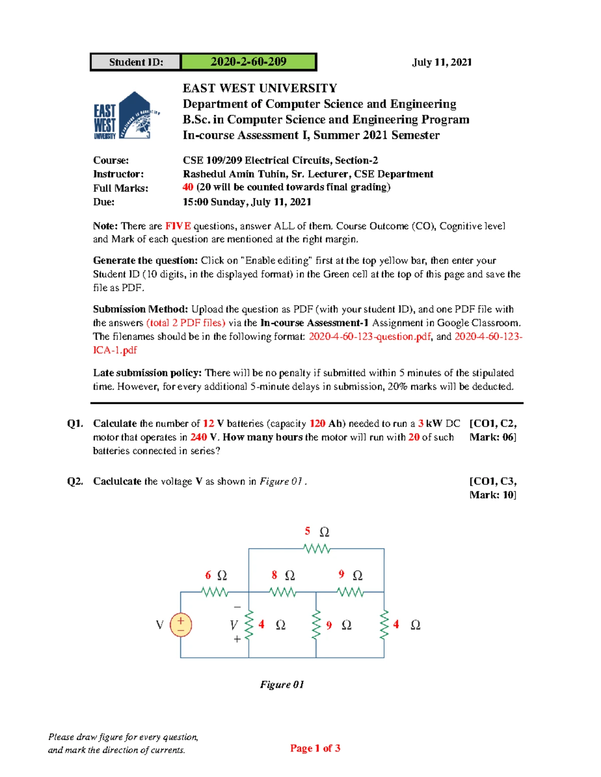 CSE 209 Lab Report 1: Introduction to Circuit Elements & Ohm's Law ...