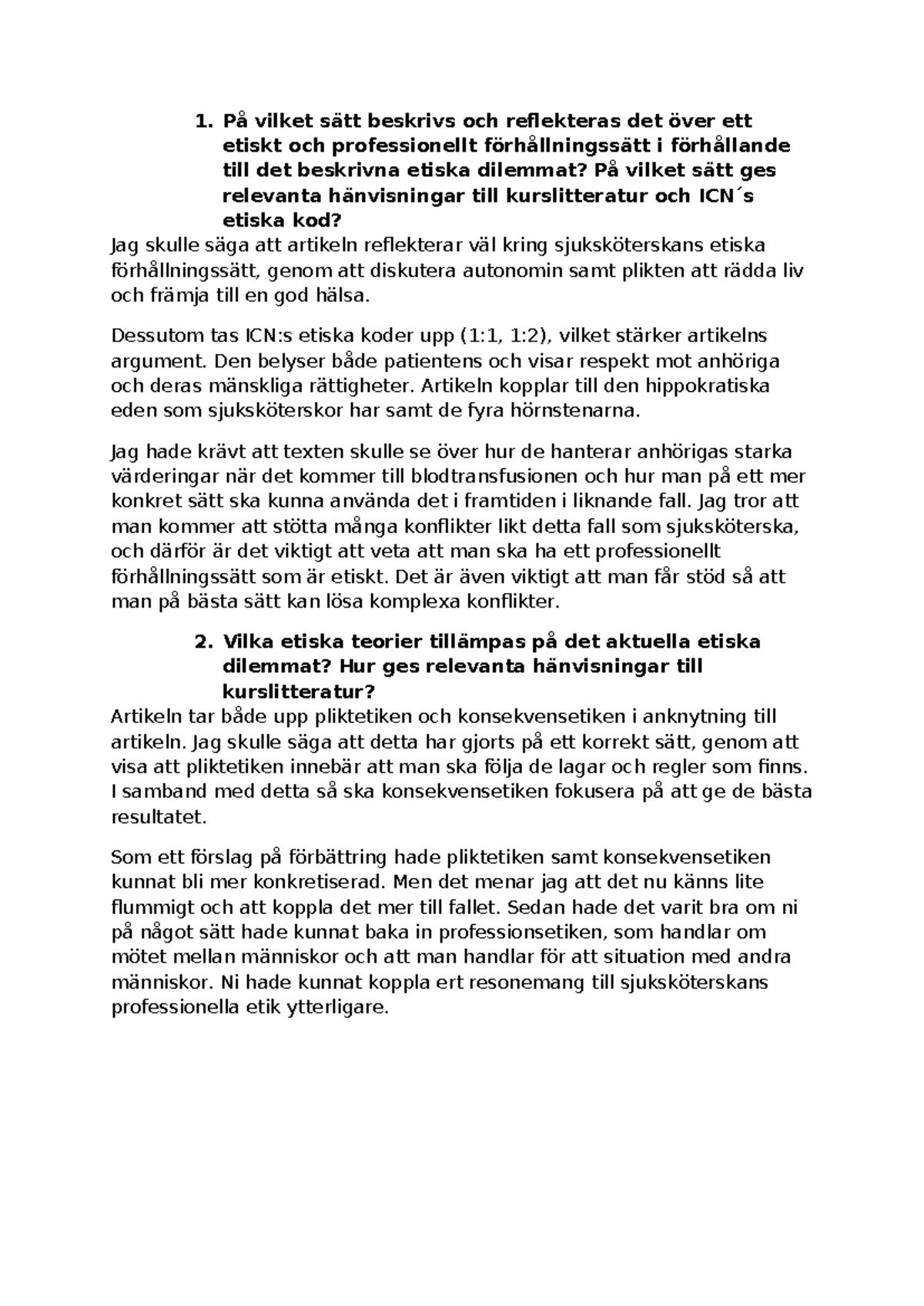 Kamaratgranskning av etiska och professionella förhållningssätt i ...