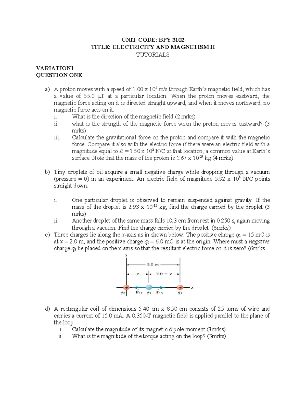 BPY 3102 EM 2 - Key Formulas & Concepts in Electricity and Magnetism ...