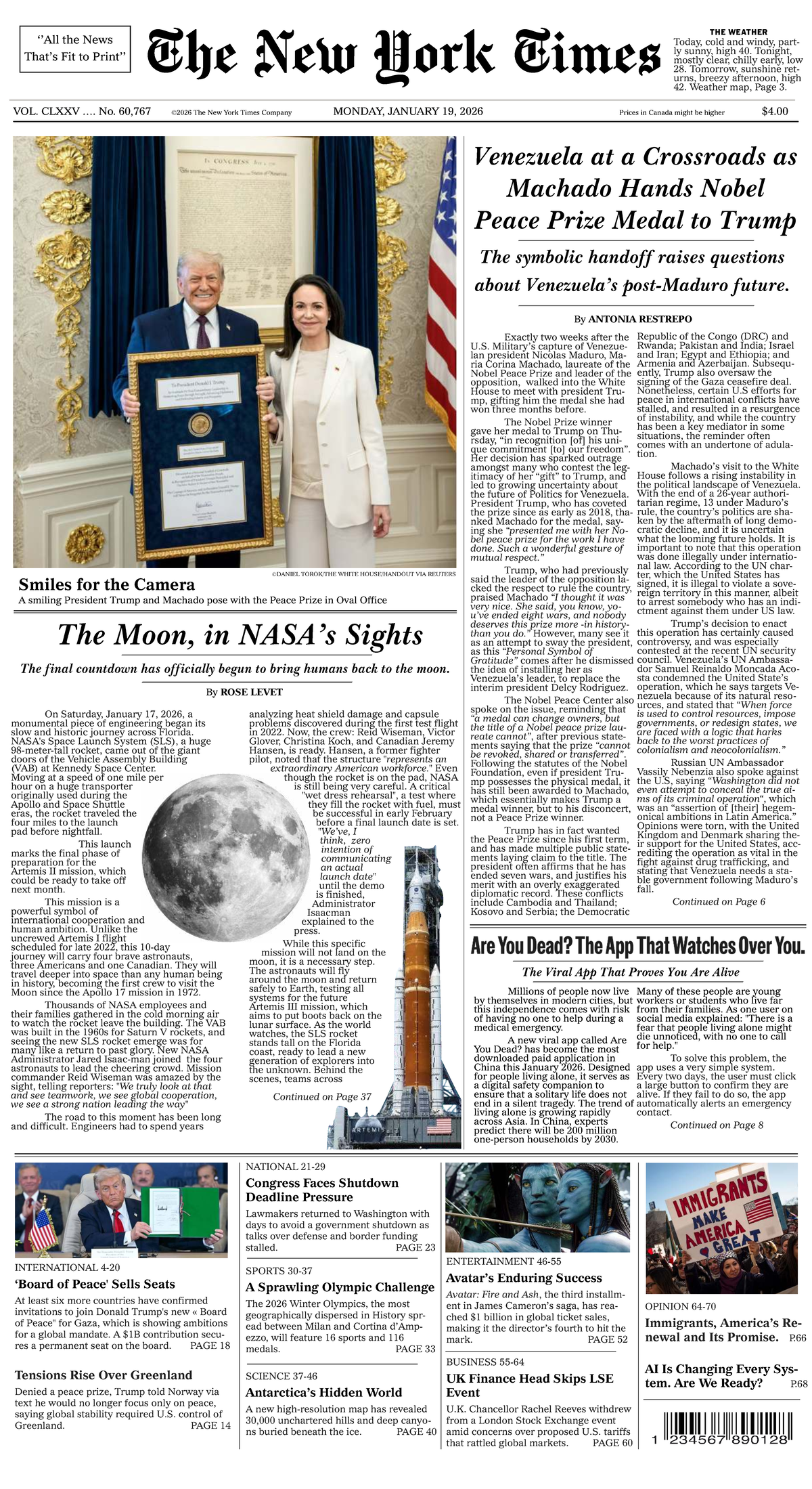 The New York Times: January 19, 2026 - Key Headlines and Insights - Studocu