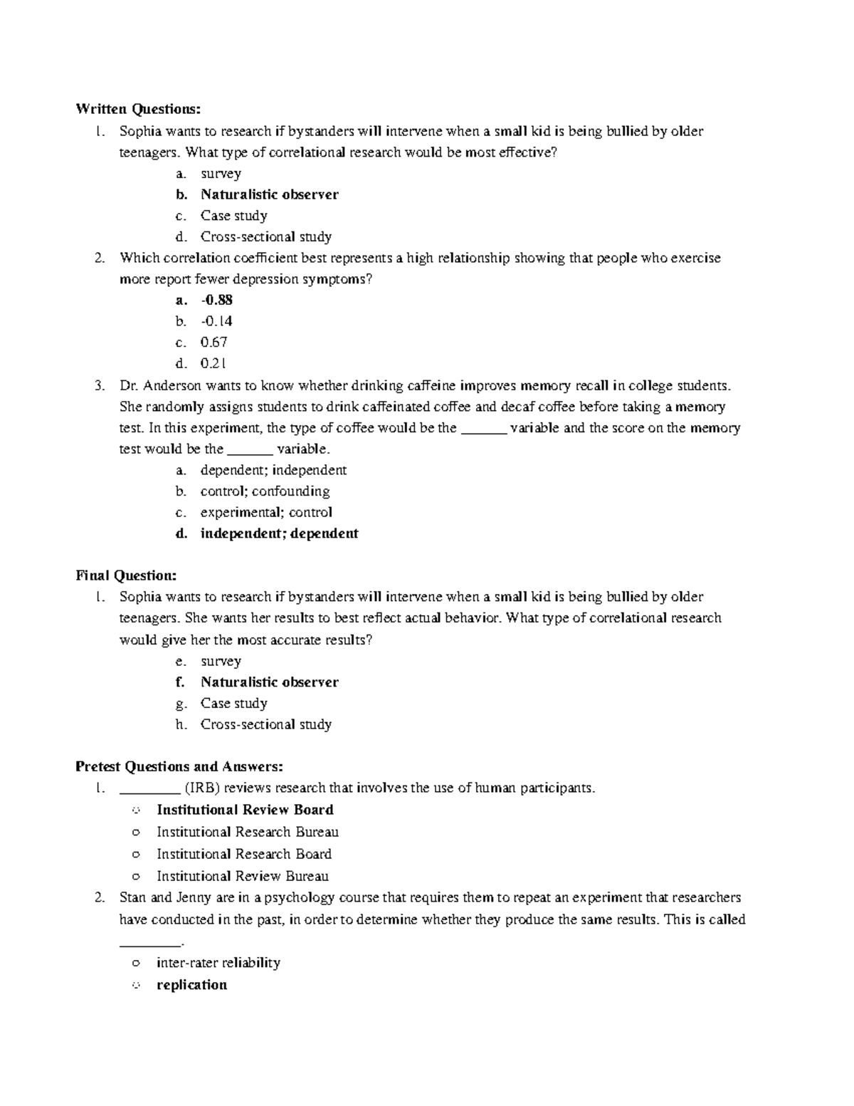 Psychology Chapter 2 Pretest Questions & Answers (PSY 101) - Studocu