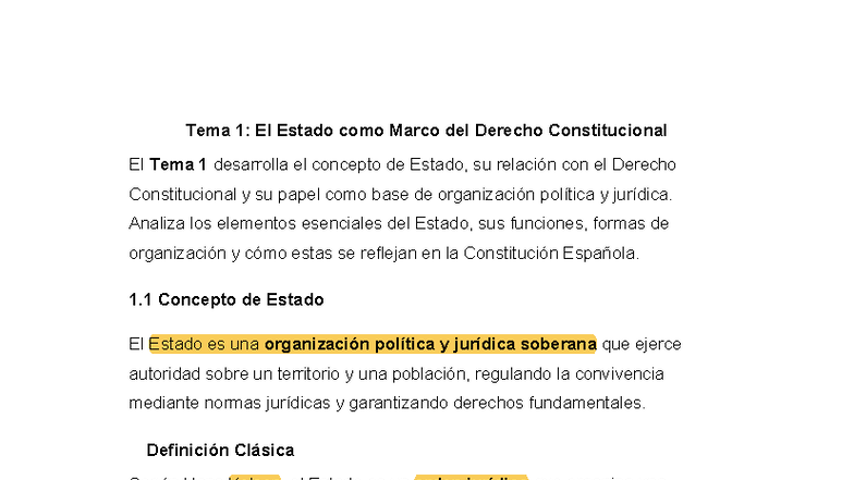 Tema 1: El Estado y el Derecho Constitucional - Consti 101 - Studocu