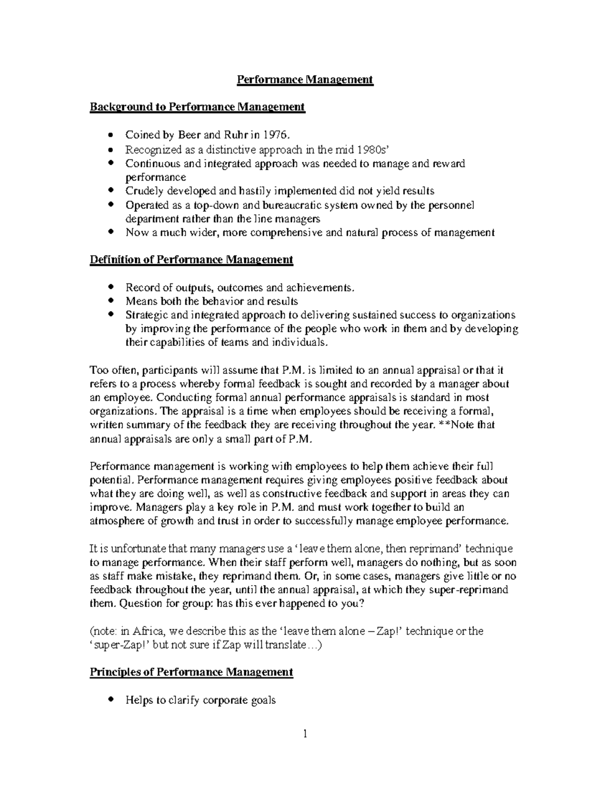 Performance Management Notes: Key Concepts & Strategies for Success ...