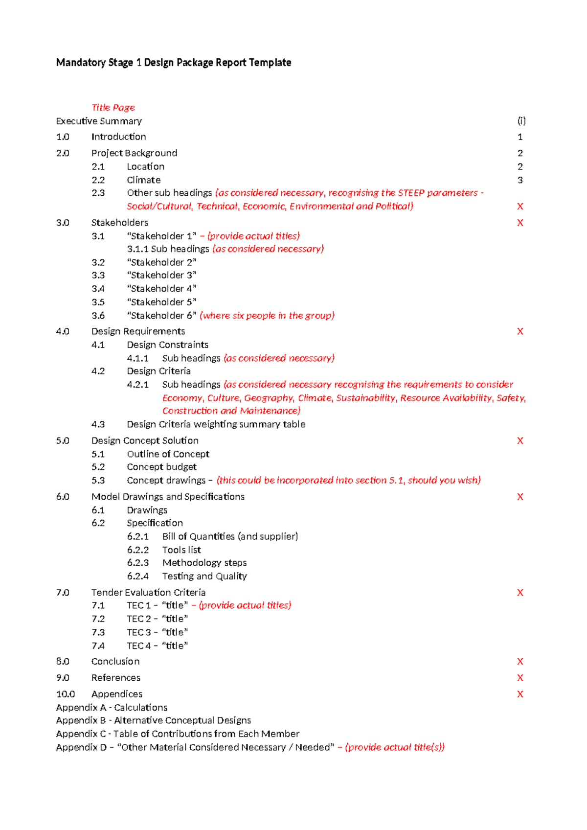 INDE1001 - Workshop 4.4 - Stage 1 Design Package Report Template - Studocu