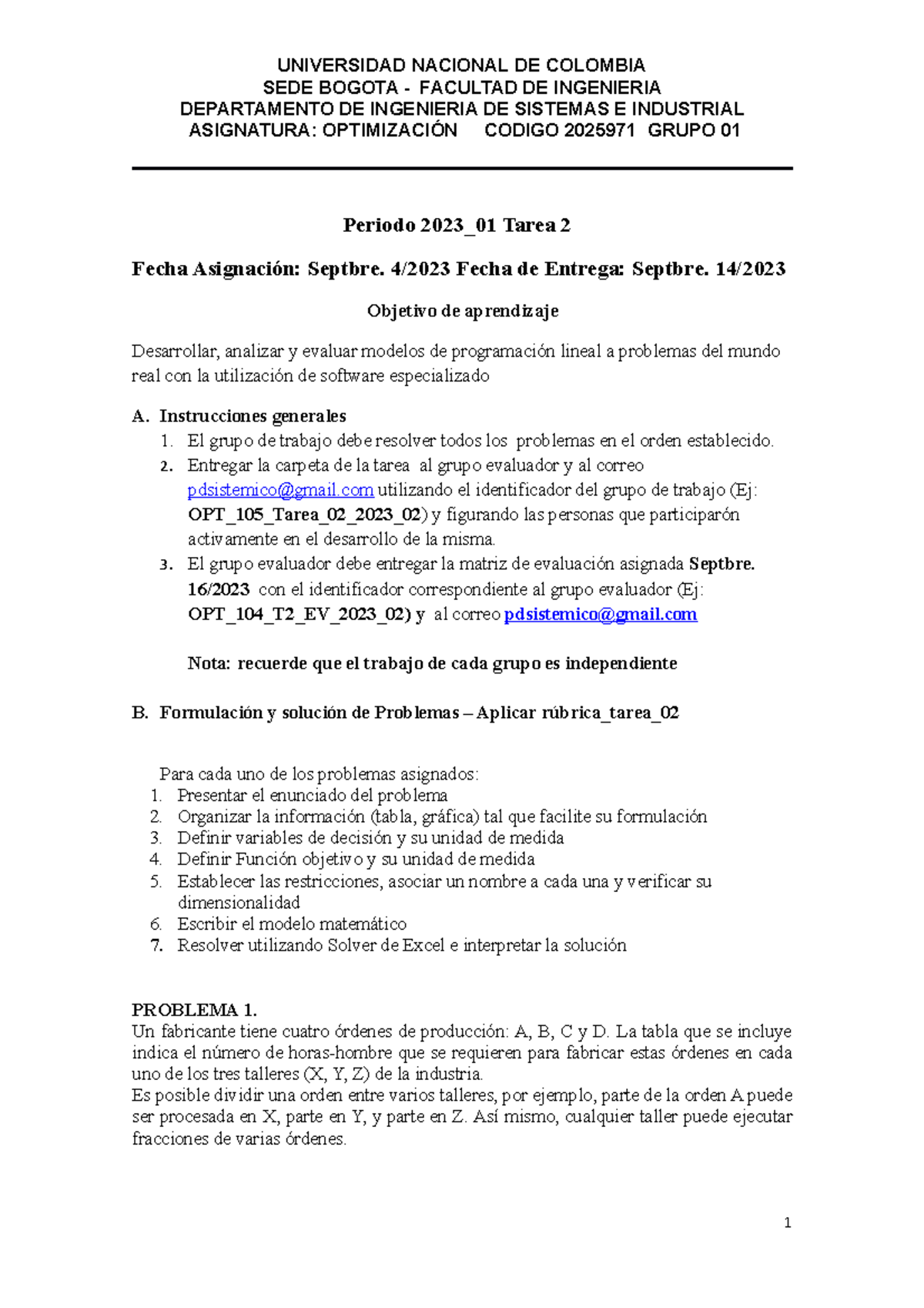 Tarea 02 - Ejercicios de Programación Lineal - Optimización 2025971 ...