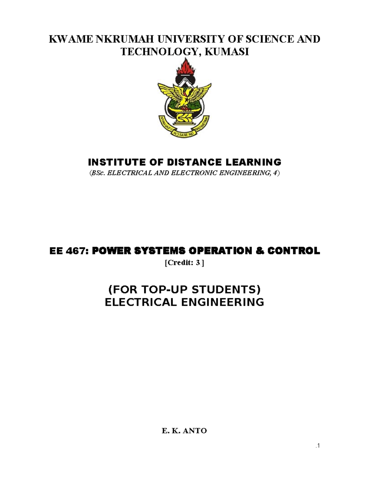 EE 467 - Lecture Notes on Power Systems Operation & Control - Studocu
