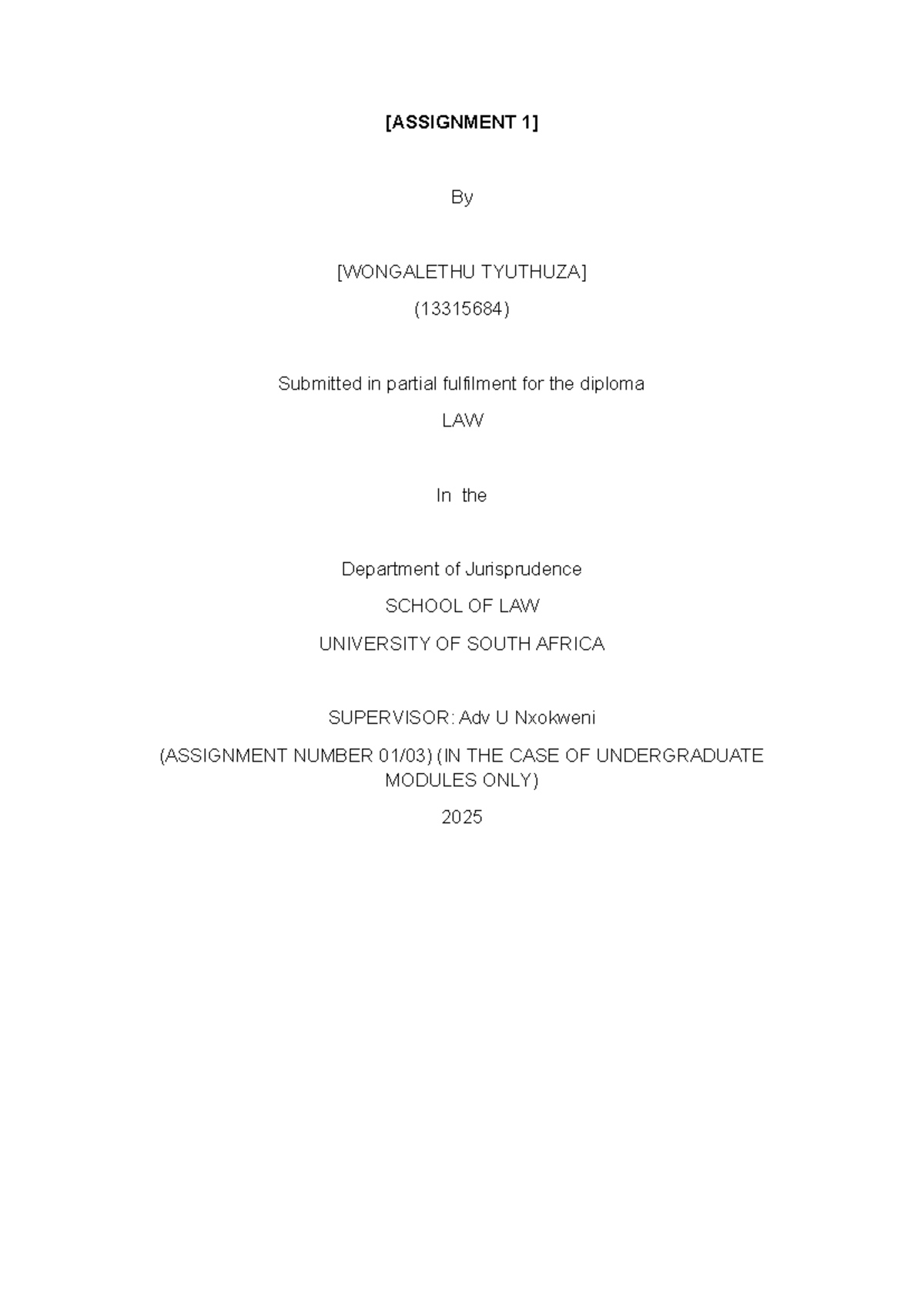 PAR1501 Assignment 1: The Role and Importance of Paralegals - Studocu
