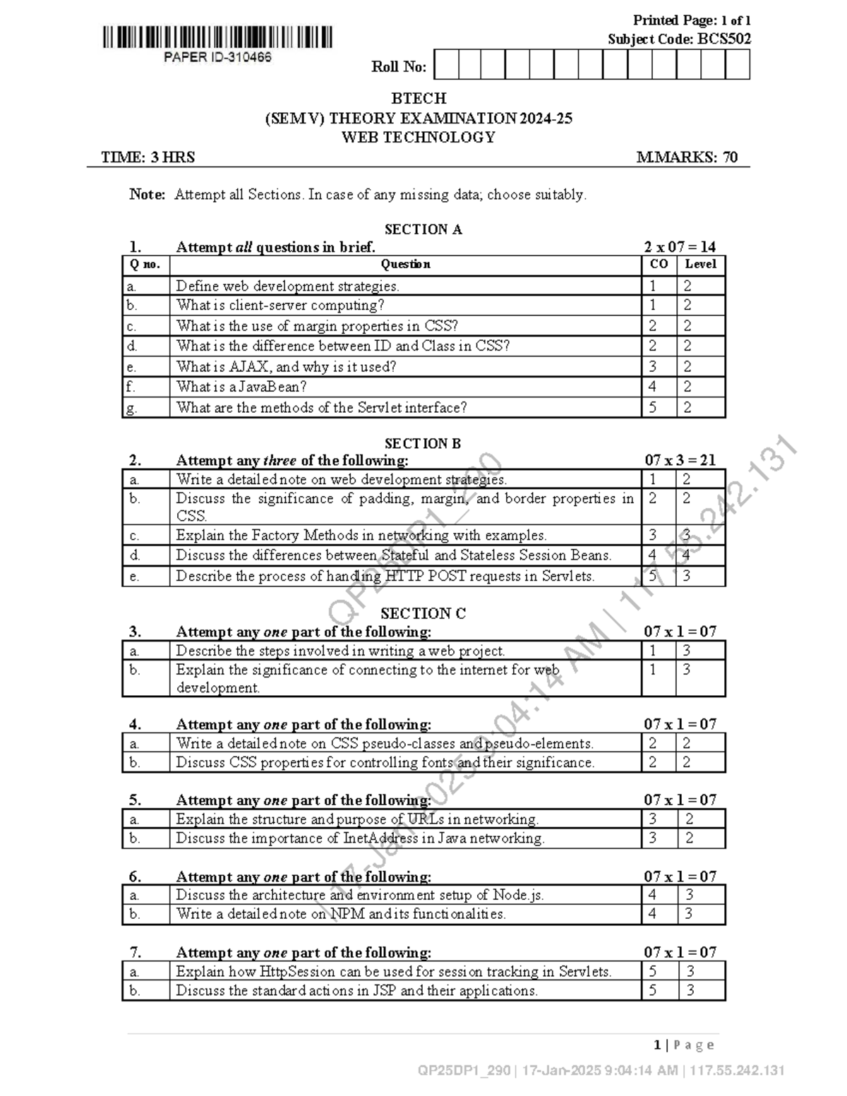 BCS502 Web Technology Theory Exam Notes (BTECH SEM V) - Studocu