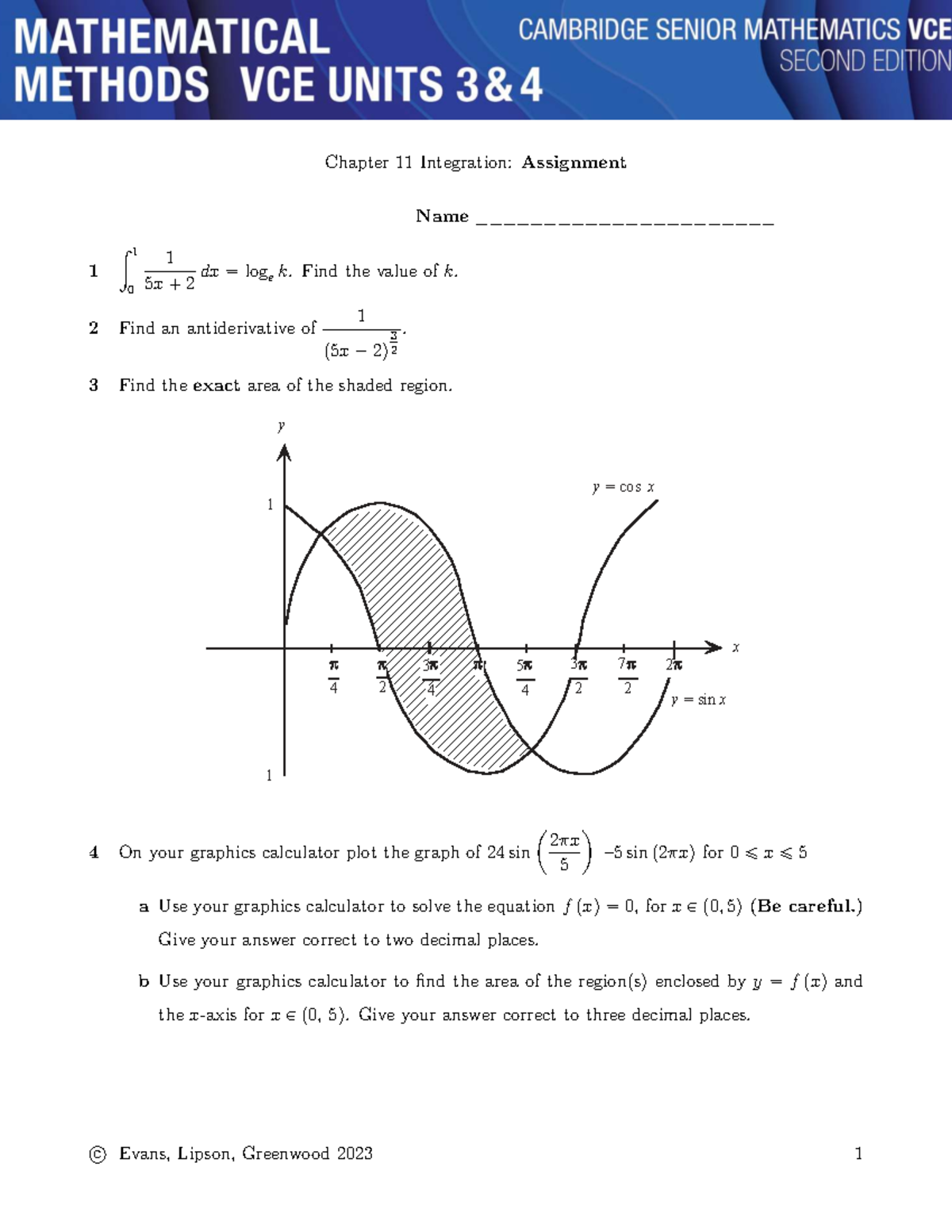 Chapter 11 Integration: Assignment Solutions and Explanations - Studocu