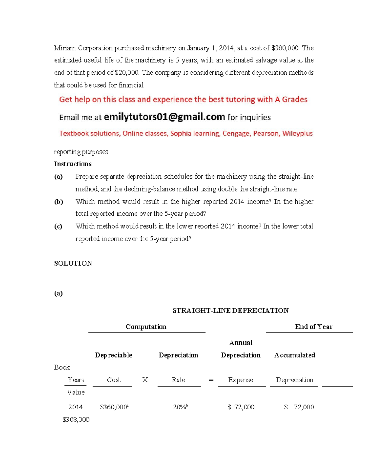Depreciation Methods Analysis for Machinery (ACCT 101) - Studocu