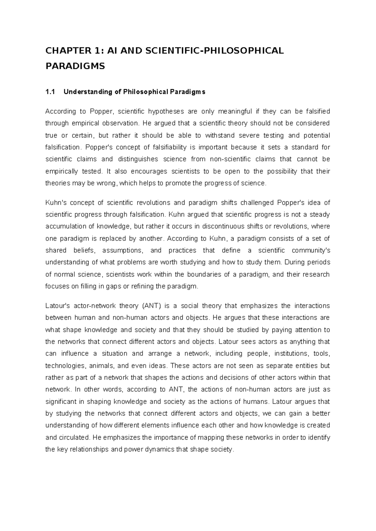 CHAPTER 1: AI AND PARADIGMS - Philosophical Insights on Society - Studocu
