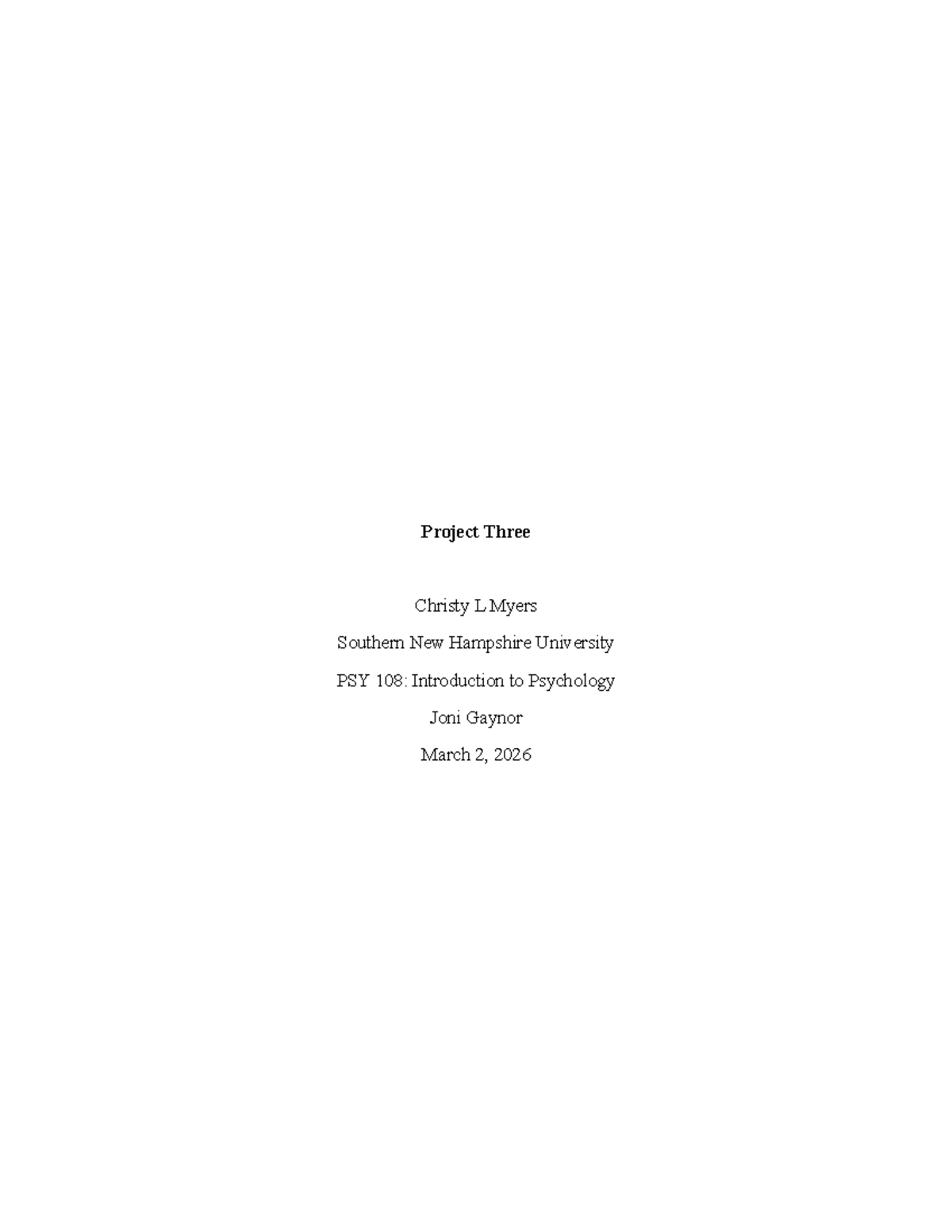 PSY 108 Project Three: Enhancing Emotional Intelligence in Mental ...