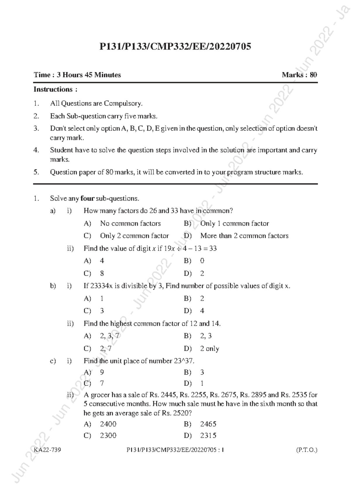 Quantitative Aptitude CMP-332 Final Exam Questions and Solutions - Studocu
