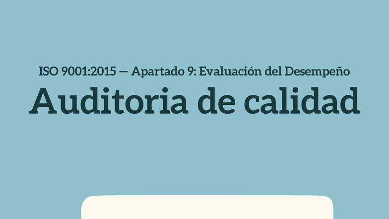 Infografía ISO 9001:2015 - Evaluación del Desempeño (LGCH1005) - Studocu
