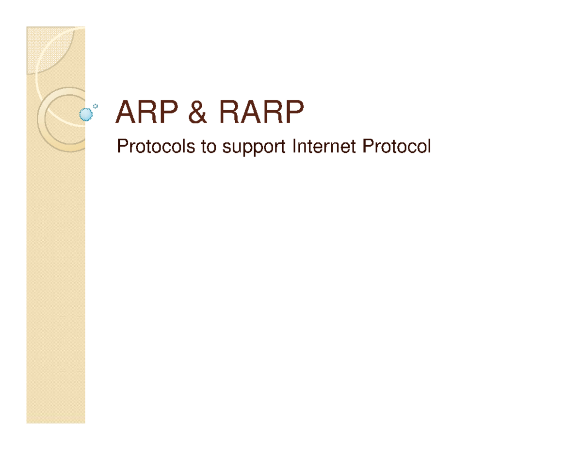Lecture 07: Understanding ARP and RARP Protocols for IP Addressing ...
