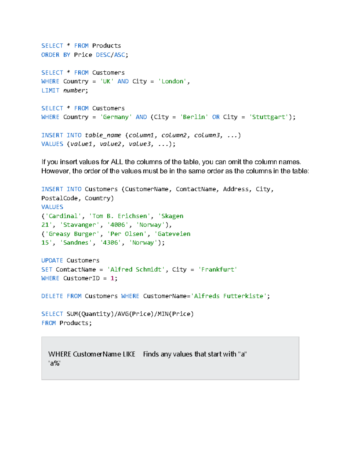 SQL Commands and Queries - SSD - Studocu