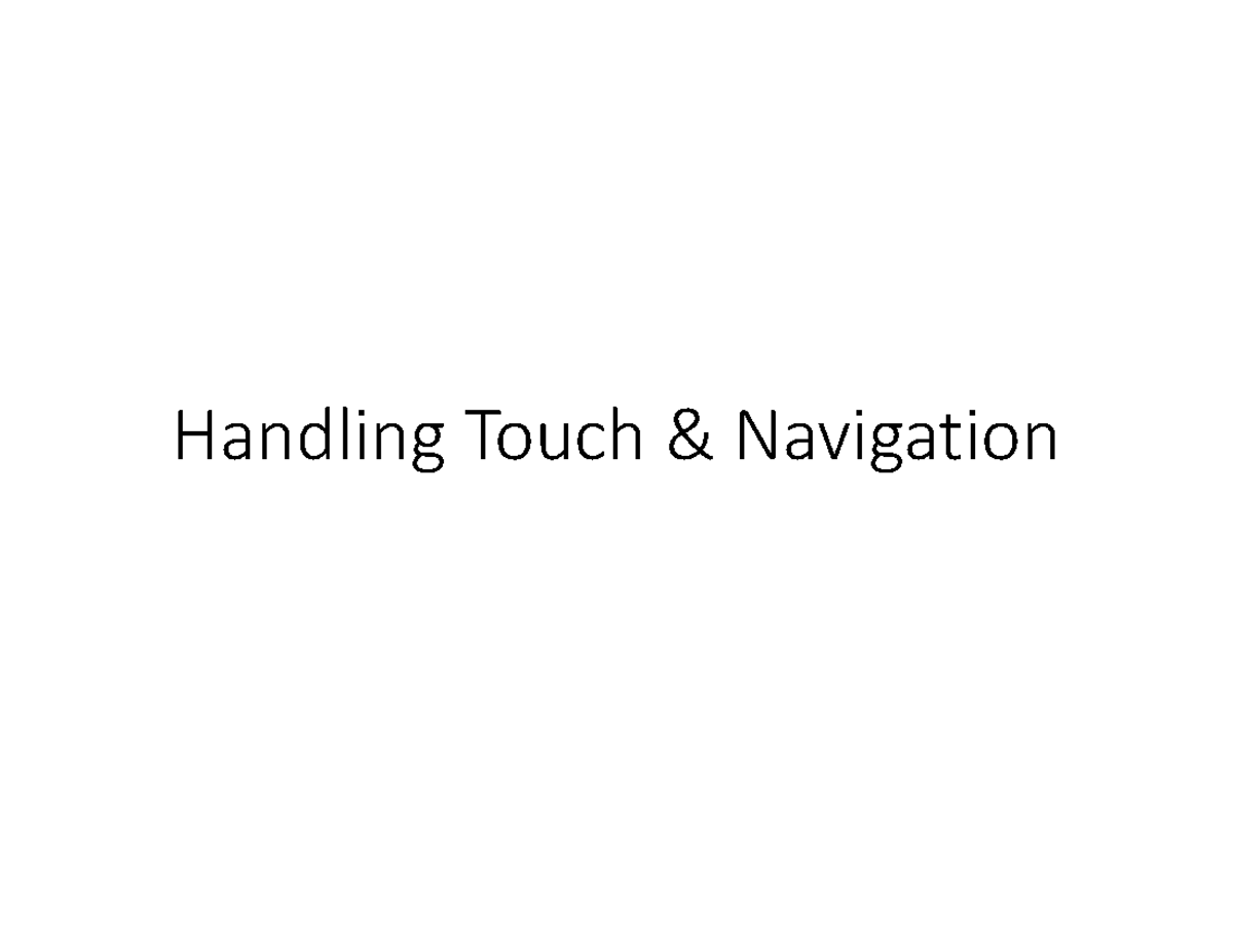 Handling Touch & React Navigation in Mobile App Development - Studocu