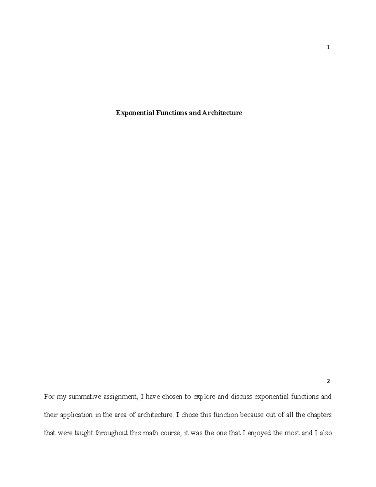 Analysis of exponential functions - 1 Exponential Functions and ...
