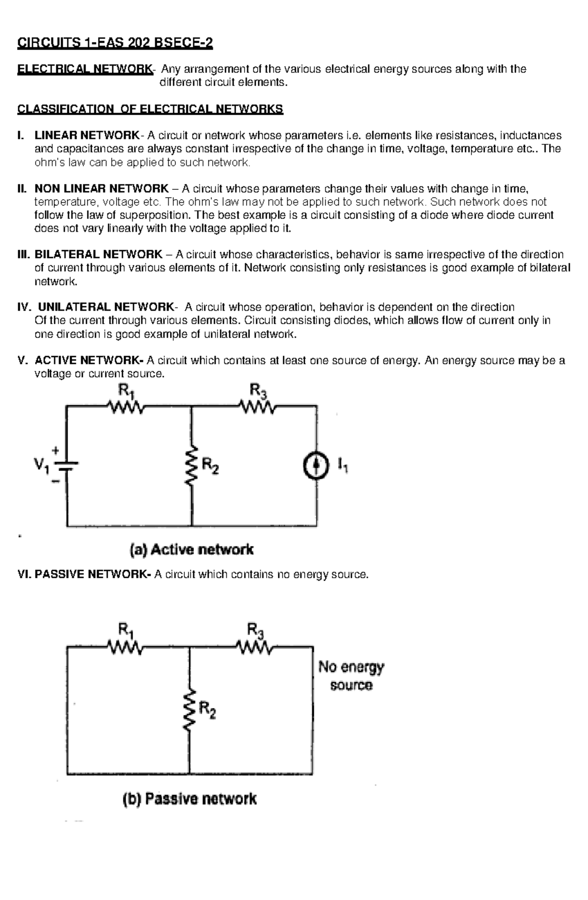 Resistive Network Analysis in Circuits 1 - EAS 202 BSECE 2 - Studocu