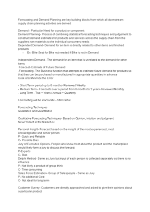 SCM Chapter 7 - Summary Fundamentals of Supply Chain Management - What ...