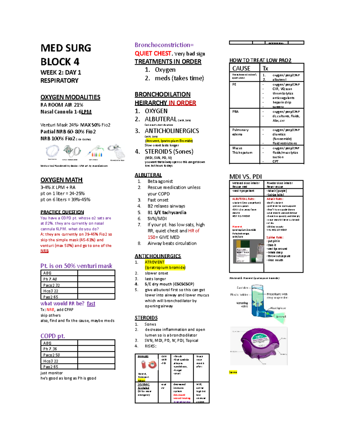 WEEK 2 - Block 3 - MED SURG BLOCK 4 ####### WEEK 2: DAY 1 ...