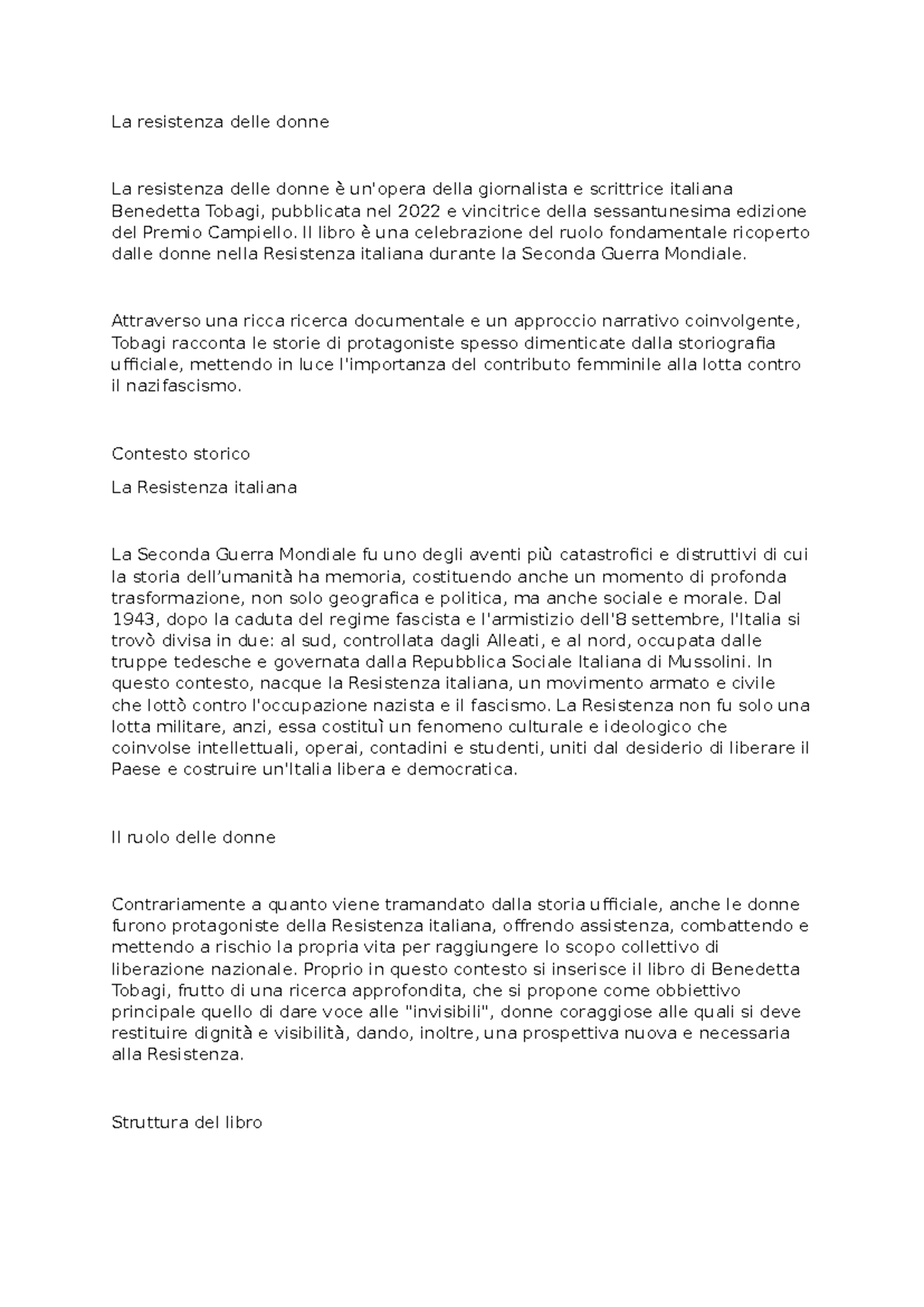 La resistenza delle donne - Il libro è una celebrazione del ruolo ...