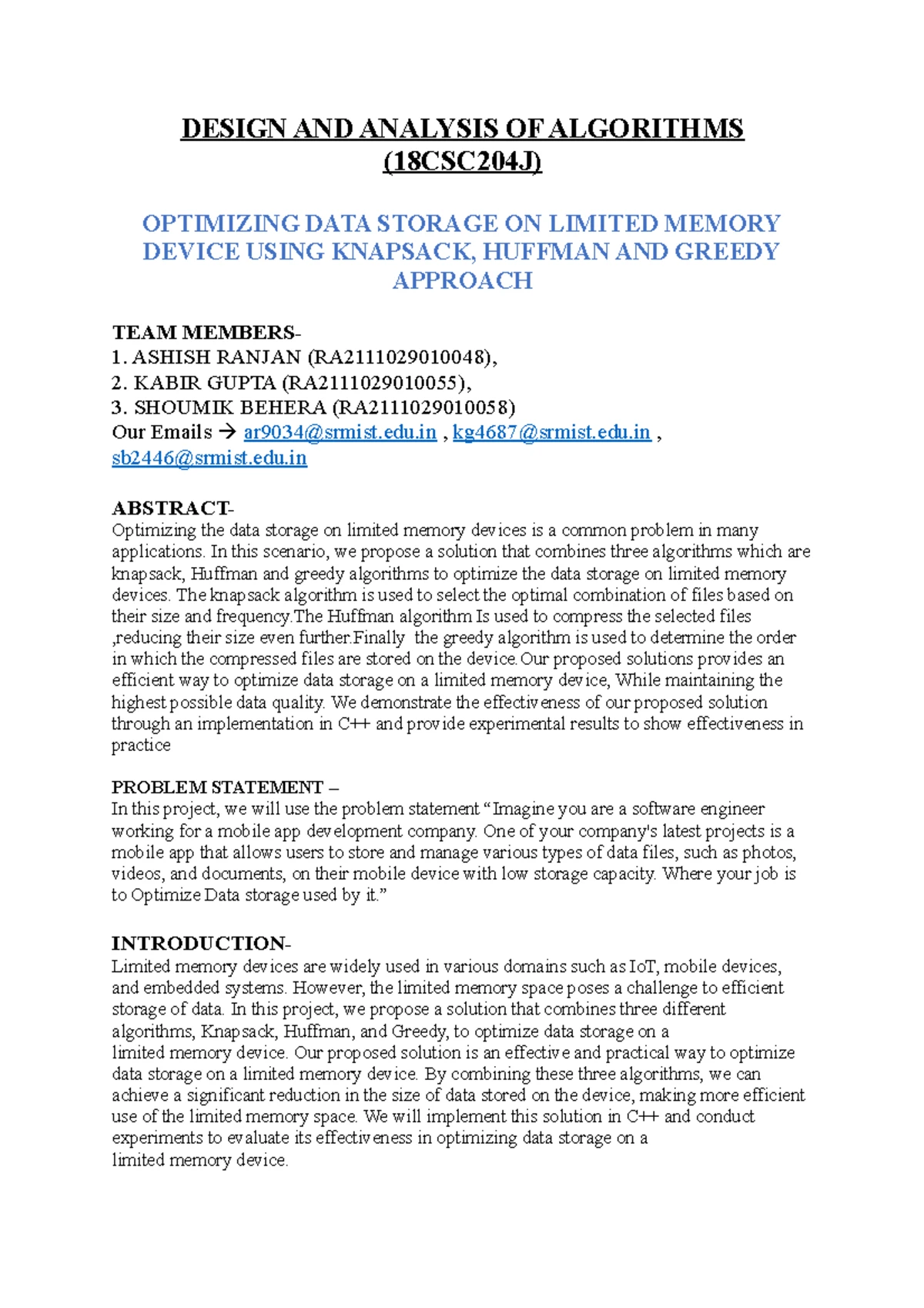 Worksheet-2 - Practice worksheets for Design and Analysis provided by ...