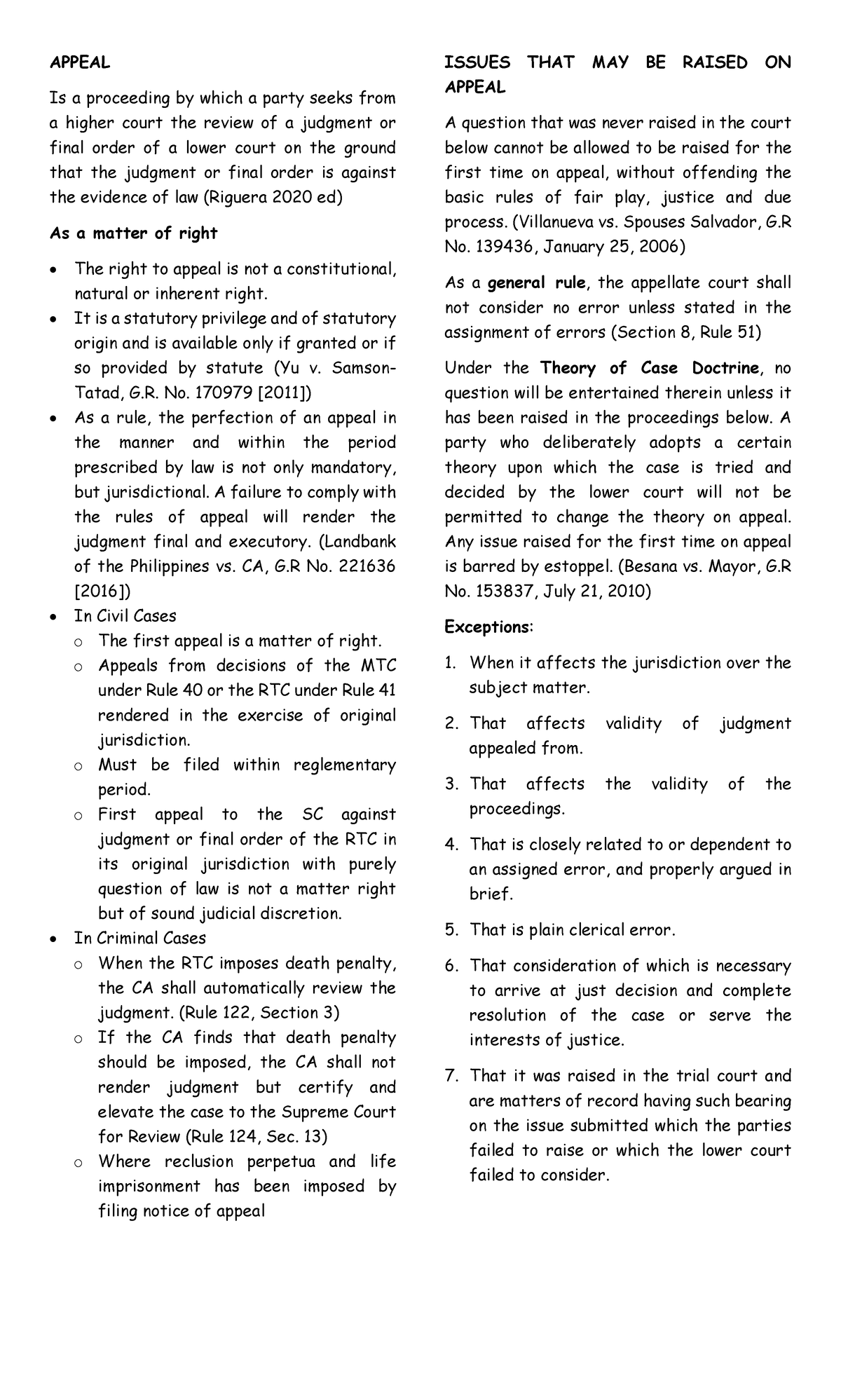 Comprehensive Study on Appeals from Rule 40 to Rule 56 - Studocu