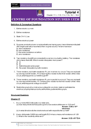 Tuto 6 - tutorial - PHY 098 2021/ SERWAY VUILLE,COLLEGE PHYSICS,11TH ...