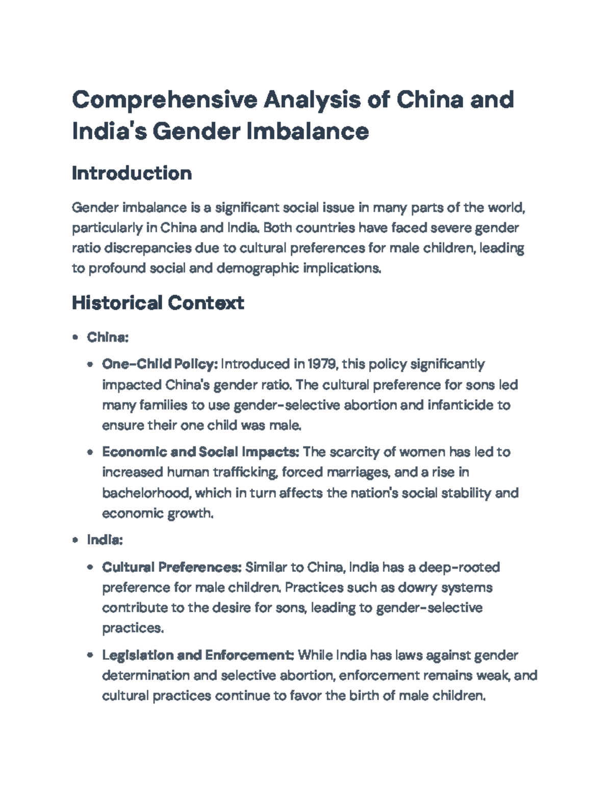 Comprehensive Analysis of Gender Imbalance in China and India ...