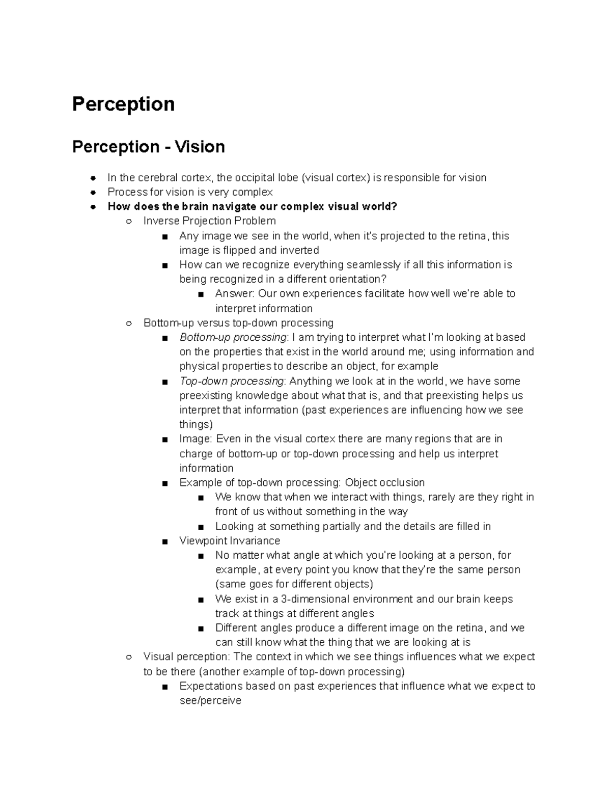 PSY654 Lecture 3: Understanding Visual Perception and Attention - Studocu