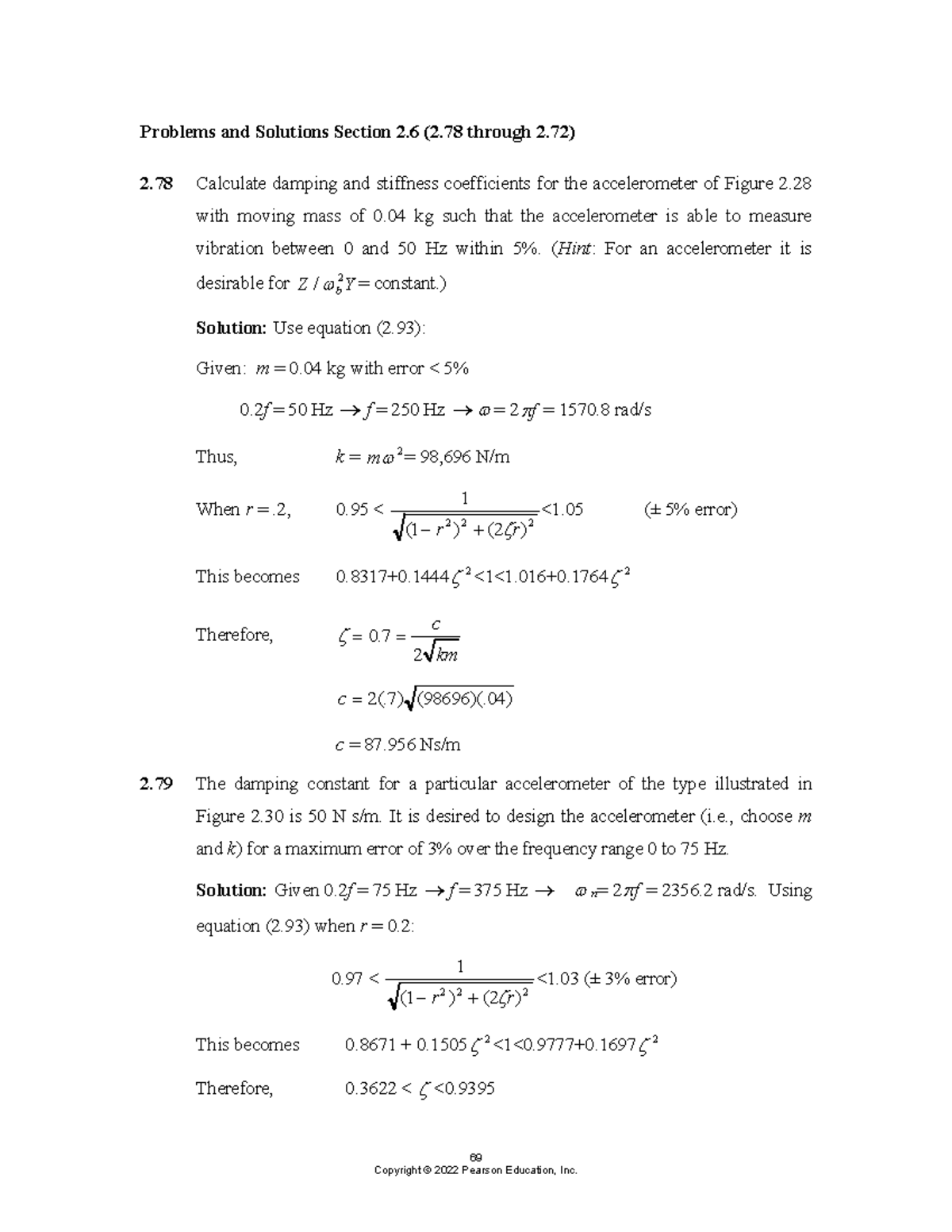 Mechanical Engineering Solutions for Problems in Sec 2.6 (2.78-2.80 ...