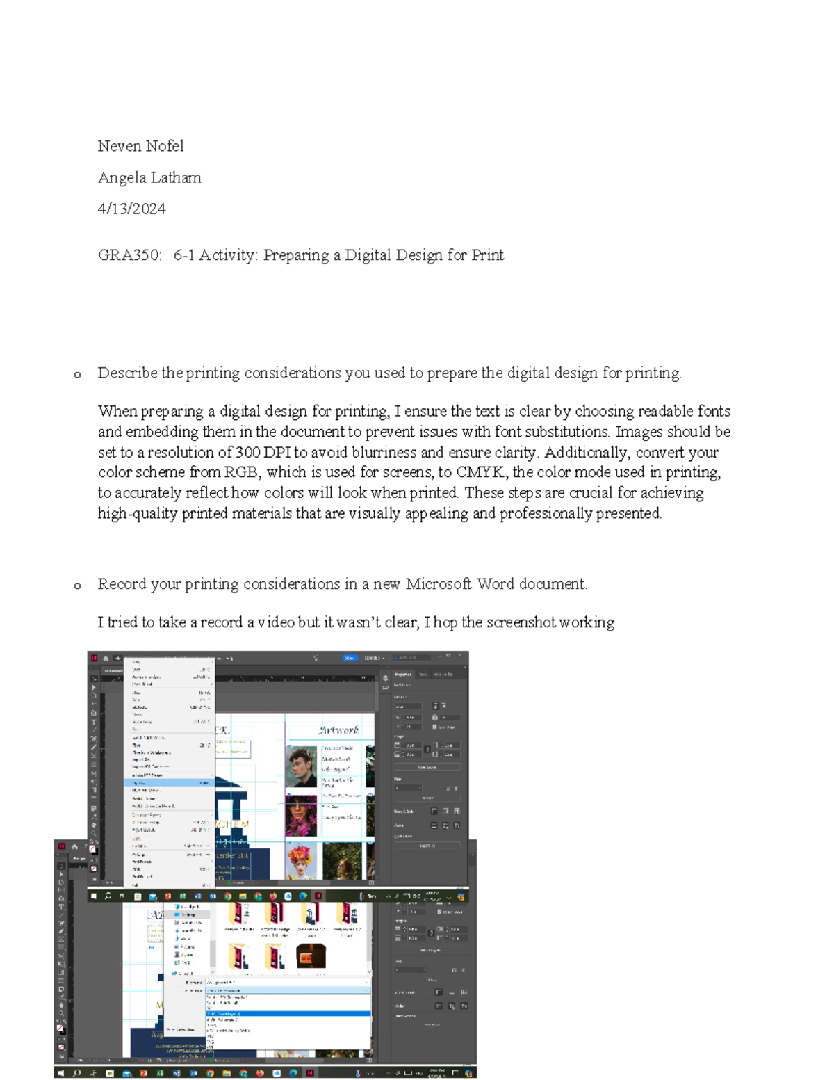 GRA350: 6-1 Activity - Digital Design for Print Preparation - Studocu