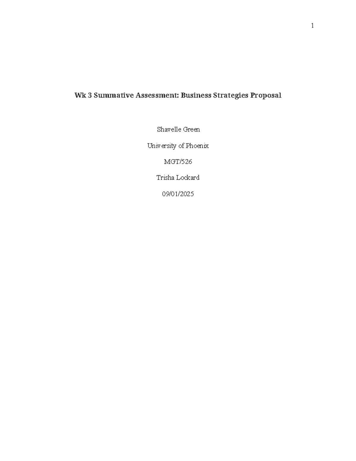 BUS 101 Wk 3 Summative Assessment: Business Strategies Proposal - Studocu