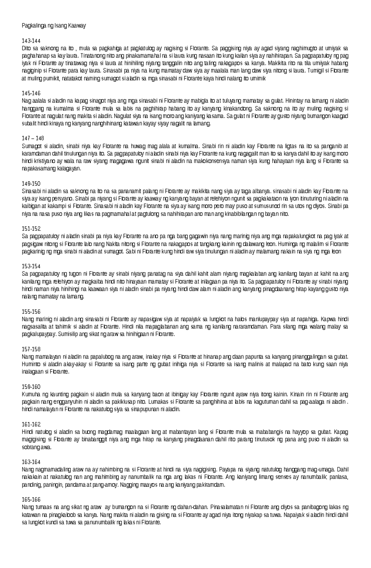 Pagkalinga at Pagsasalo ng dalawang Kaaway: Isang Pag-aaral sa Florante ...