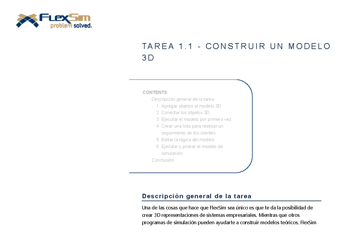 Tarea 1.1 - Modelo 3D en FlexSim: Instrucciones Básicas y Conexiones ...