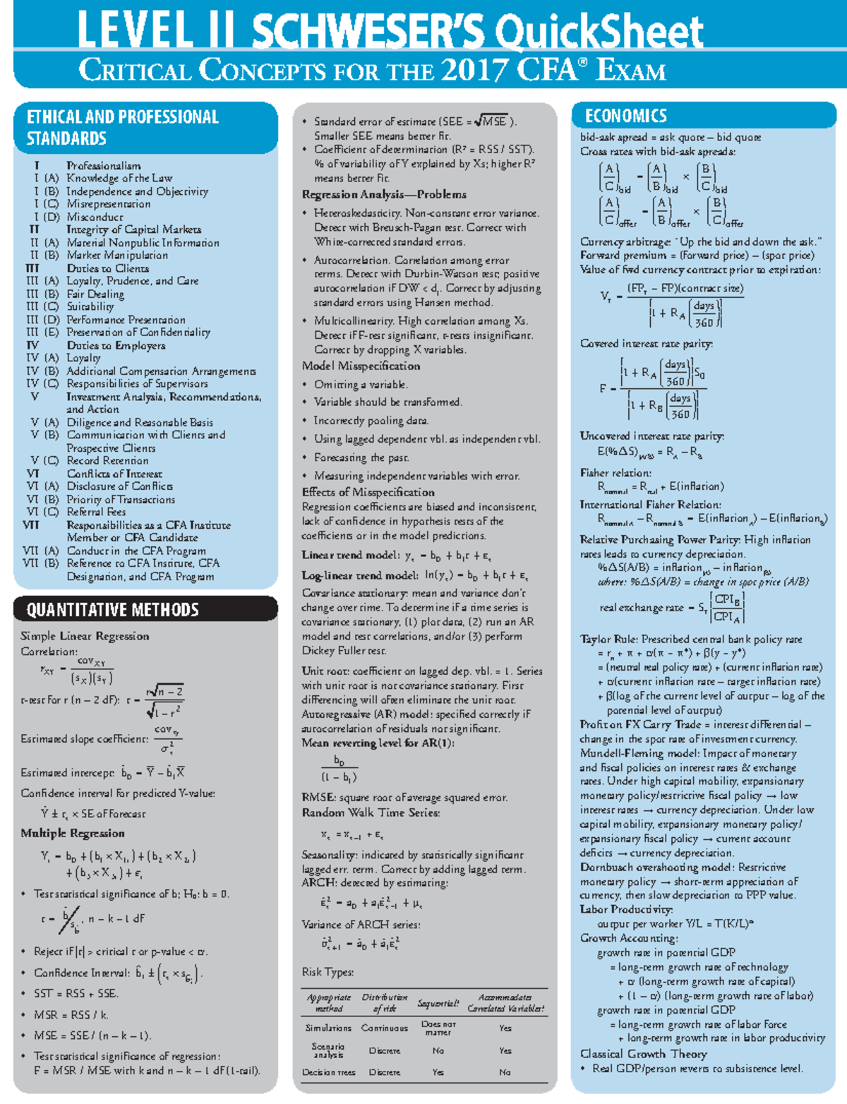 Cfa - l2 - quicksheet sample - LEVEL II SCHWESER’S QuickSheet CritiCal ...