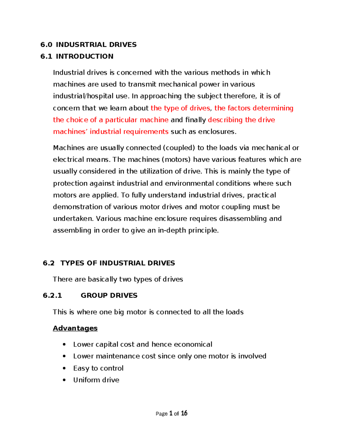 6.0 INDUSTRIAL DRIVES: Types, Methods, and Motor Enclosures - Studocu