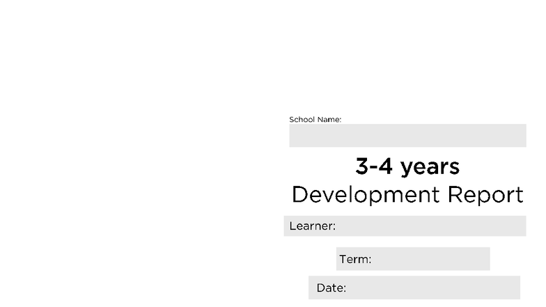 3-4 Years Learner Development Report - Studocu