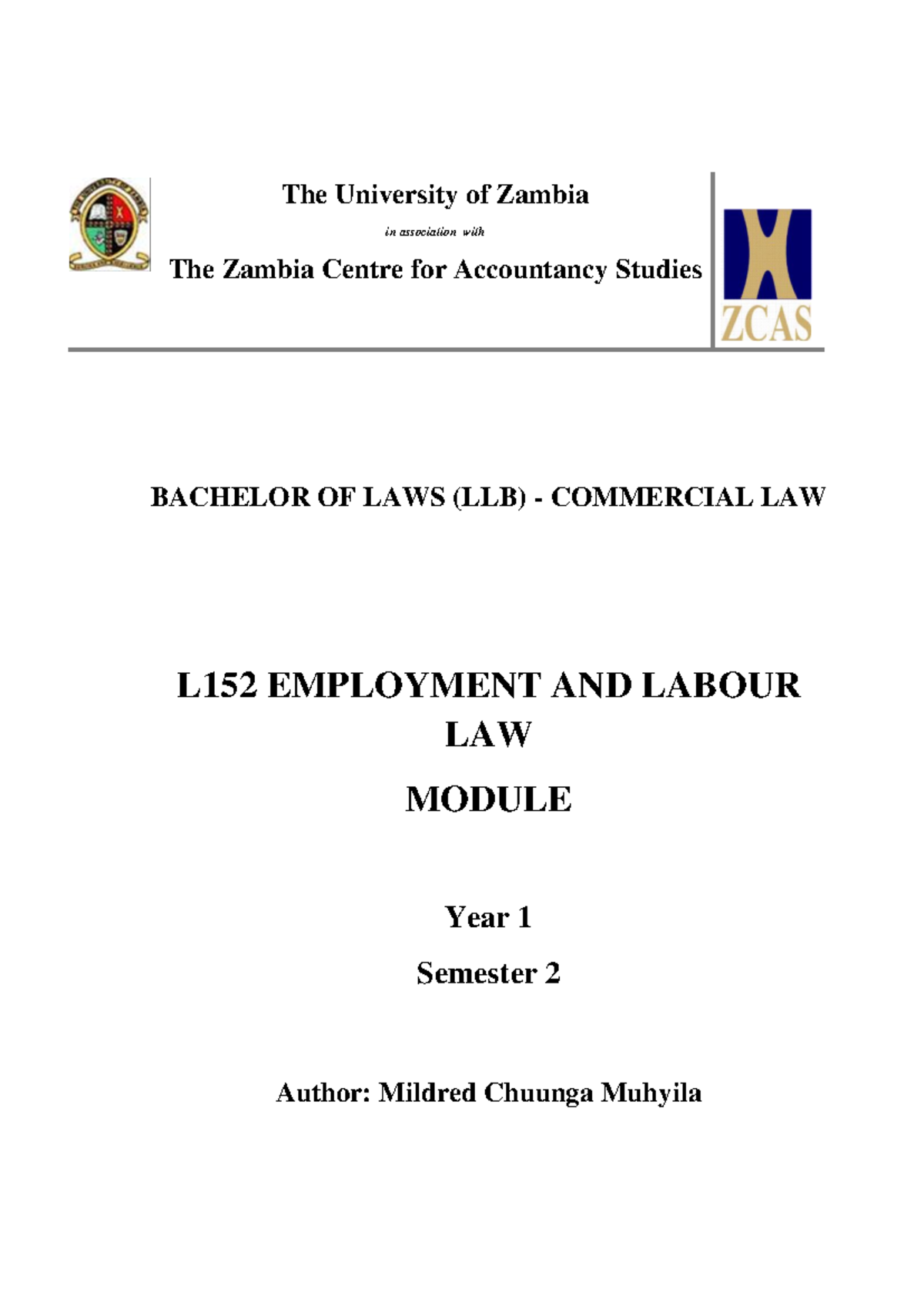 L 152 Updated Module (002) - The University of Zambia in association ...