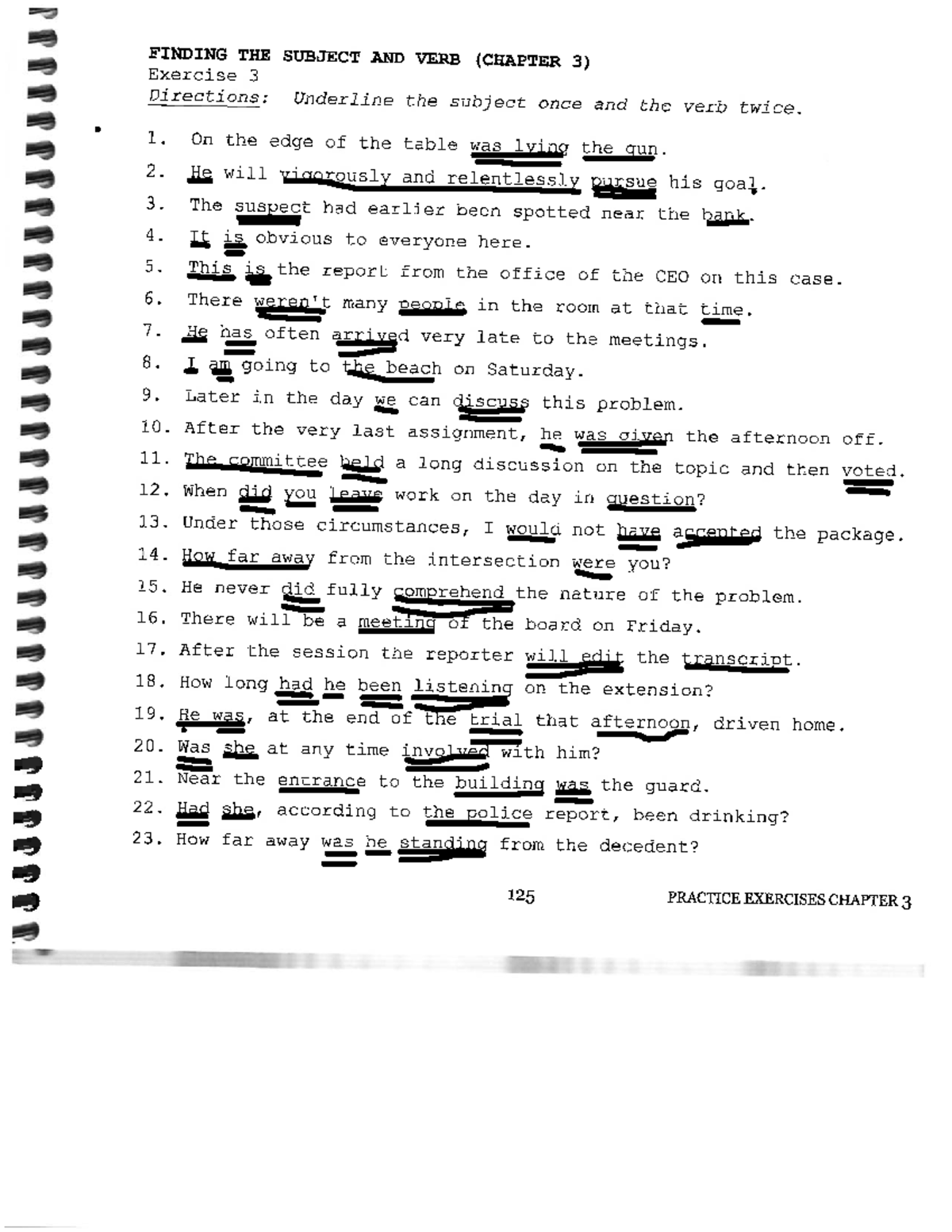 S&V 2 HW 1207 - Subject and Verb Identification Exercises - Studocu