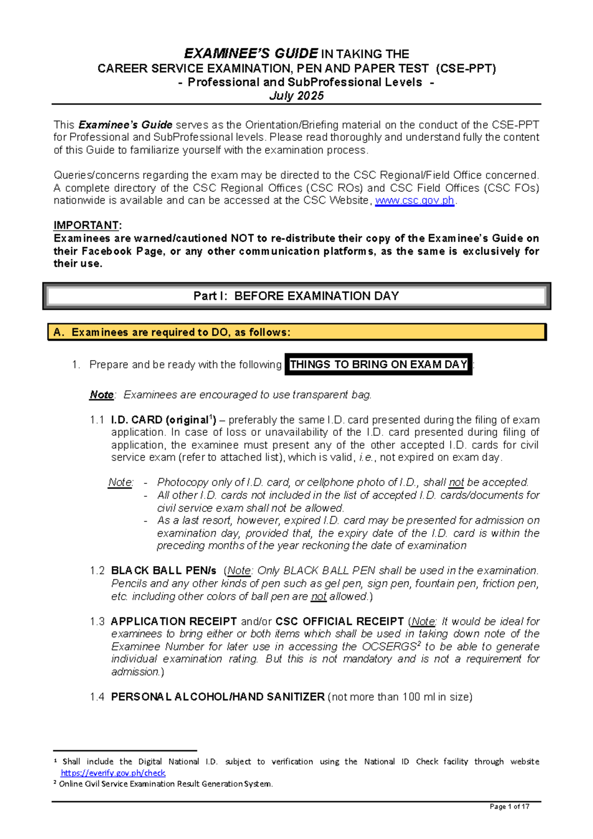 1753431006 - CSE-PPT Examinee's Guide for July 2025 Exam - Studocu