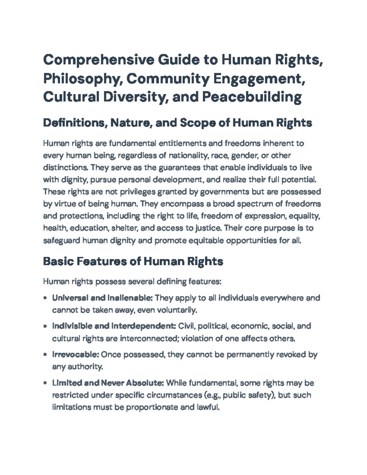 Comprehensive Guide to Human Rights, Philosophy, and Community ...