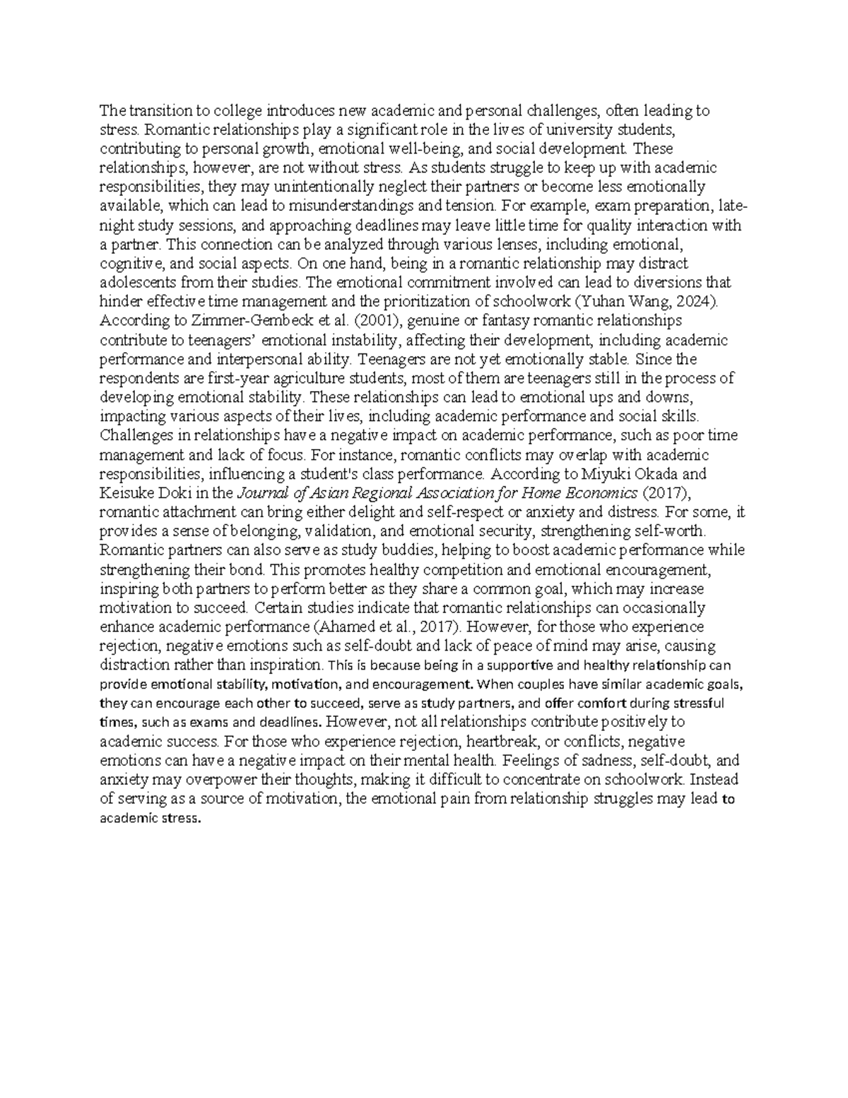 The Impact of Romantic Relationships on Academic Performance in College ...