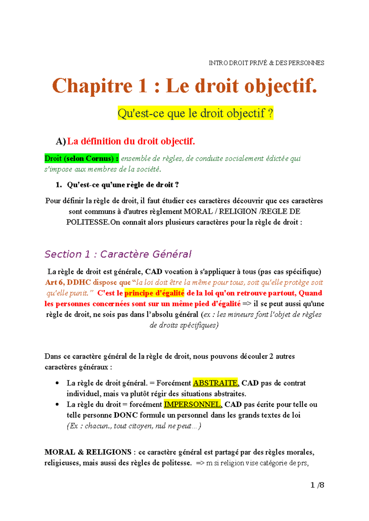 Chapitre 1 La Règle de droit - INTRO DROIT PRIVÉ & DES PERSONNES ...