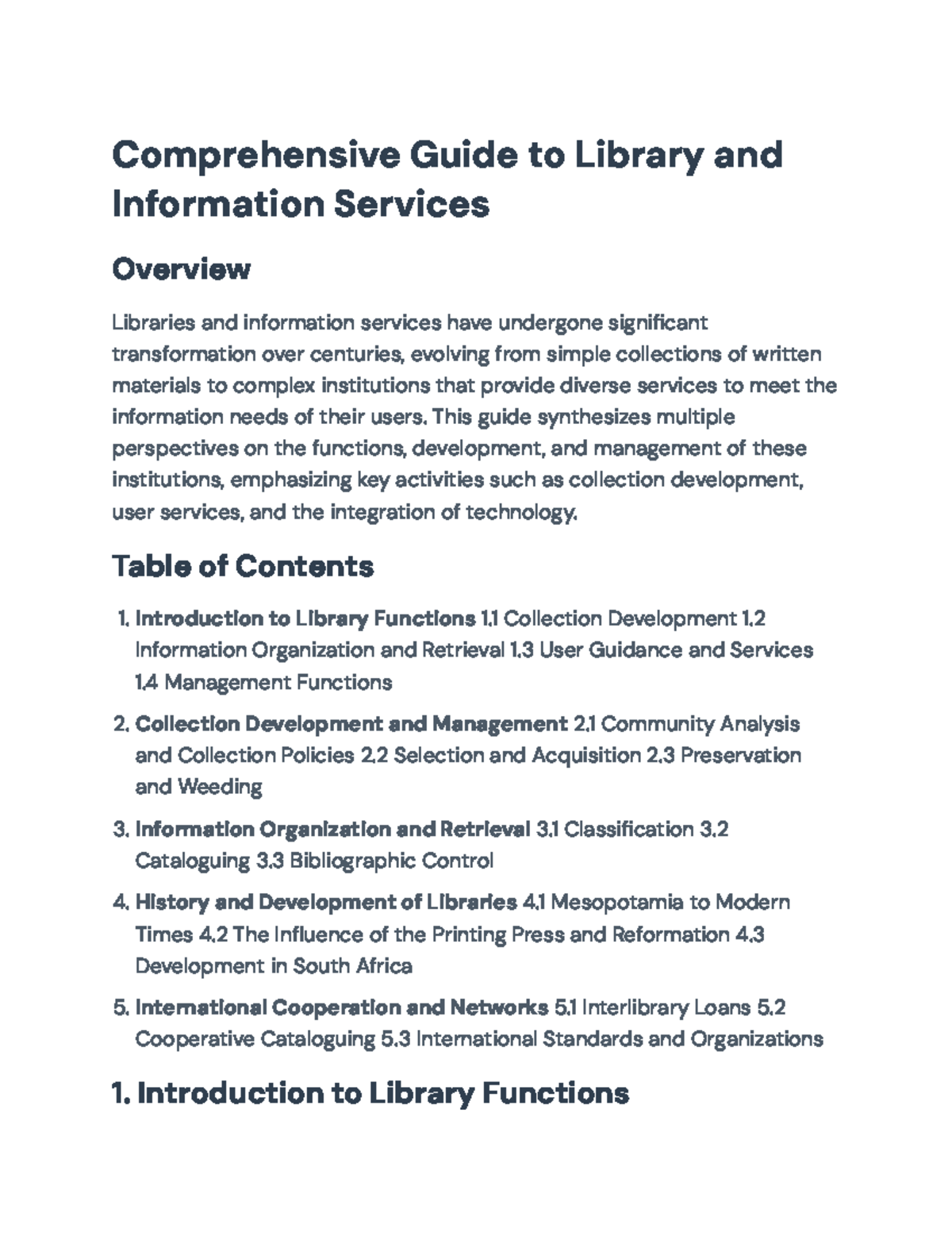 Comprehensive Guide to Library and Information Services Management ...