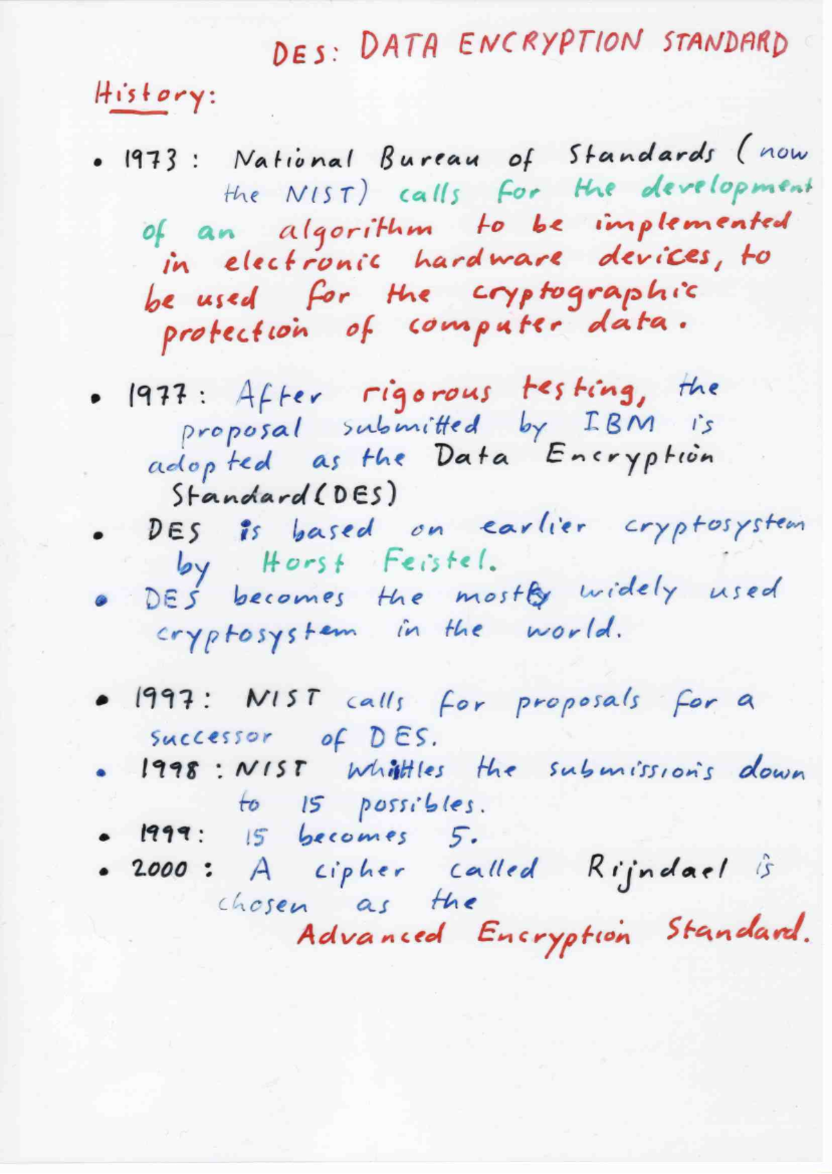 L26 - Data Encryption Standard (DES) Overview and History - Studocu