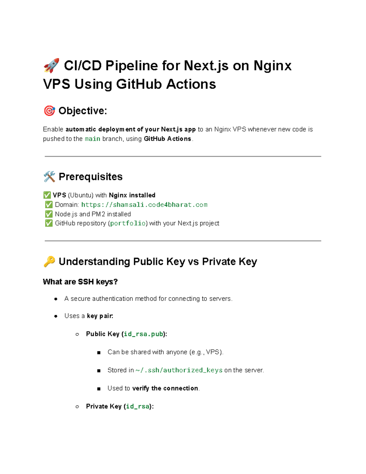 🚀 CI/CD Pipeline for Next.js on Nginx VPS Using GitHub Actions - Studocu