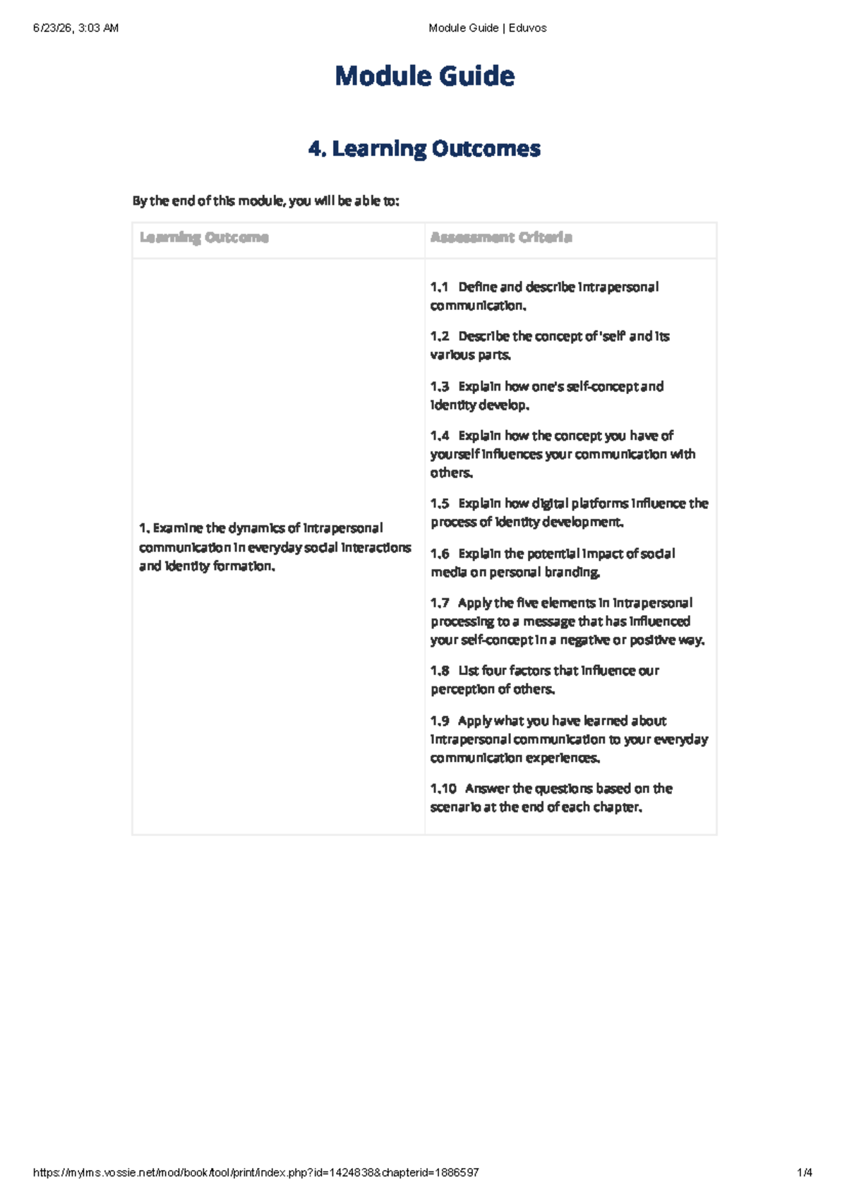 Eduvos 3:03 AM Module Guide: Intrapersonal & Interpersonal ...