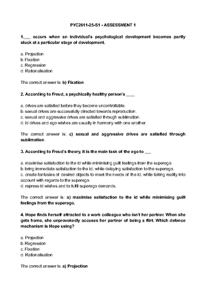 PYC2611-25-S1 - Assessment 2: Understanding Human Behavior and ...